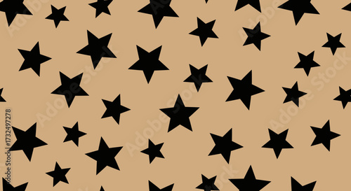 Repeating black stars on tan