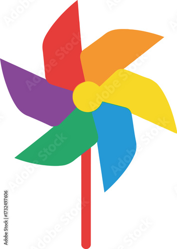Colorful pinwheel with spinning blade icon editable vector illustration