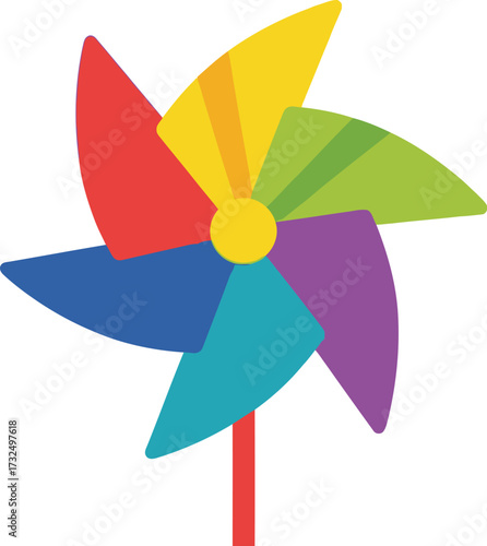 Colorful pinwheel with spinning blade icon editable vector illustration