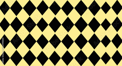 Repeating diamond grid of black and yellow