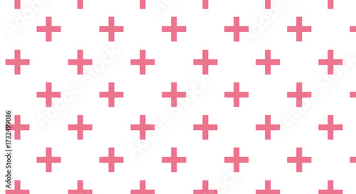 Pink plus signs uniformly on white