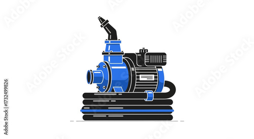 Vivid illustration showcases a modern electric water pump system design