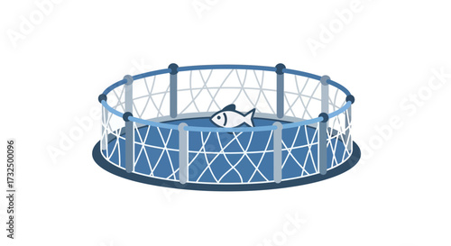 Aquaculture depiction, highlighting sustainability and seafood production methods