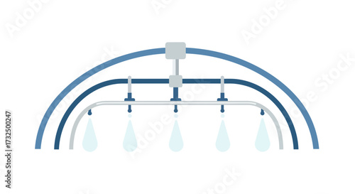 Automated irrigation system illustration, modern agricultural technology