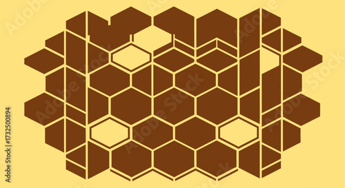 Hexagon honeycomb shape, some segments missing