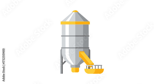 Isolated Metallic Grain Silo Structure for Agricultural Industry Needs