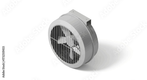 Isometric air ventilation system unit on white background illustration