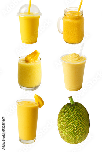 jackfruit smootie, collection, isolated object, edit asset, stock image, 4k