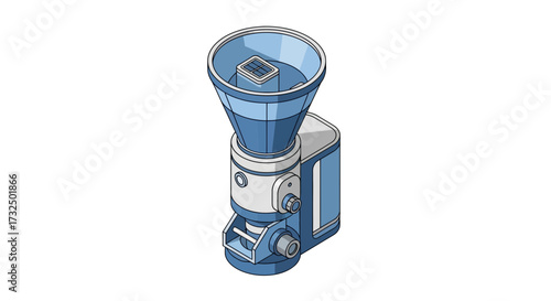 Isometric Illustration of a Modern and Sleek Electric Coffee Grinder