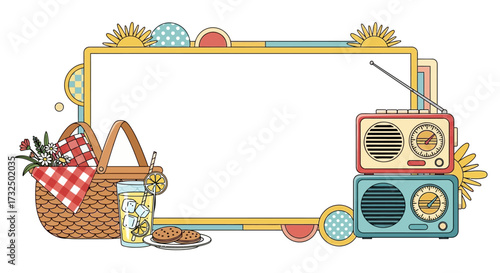 Vintage summer picnic frame
