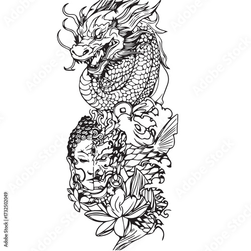 dragon tattoo monk