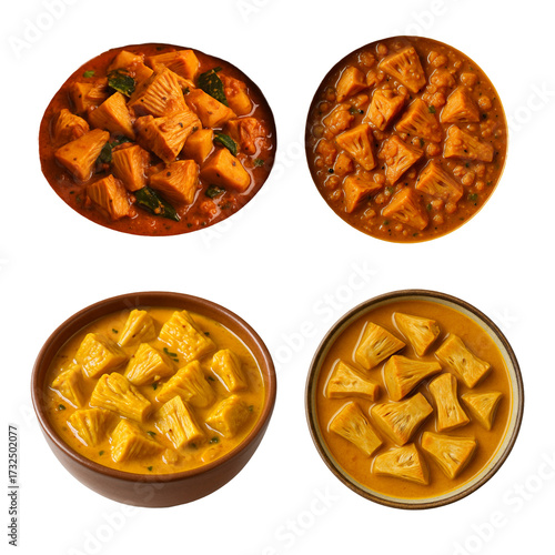 jackfruit curry, collection, isolated object, edit asset, stock image, 4k
