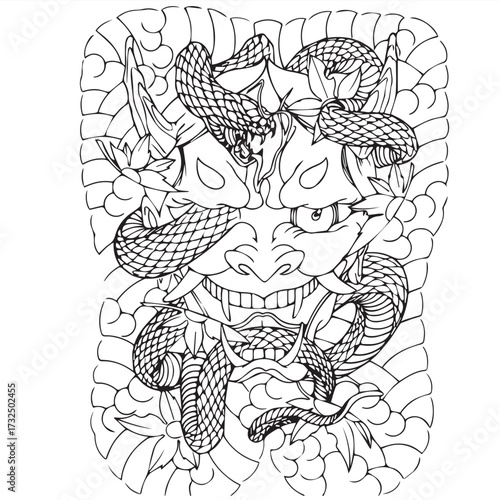 Kabuki and the Snake tattoo