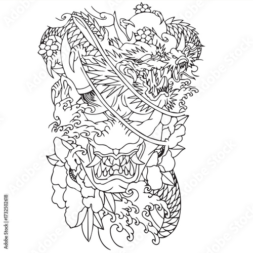 Kabuki Dragon tattoo