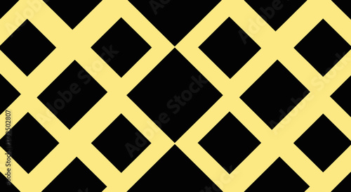 Diamond trellis pattern in pale yellow against a black background