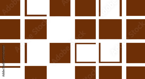 Geometric abstract of brown bars on white