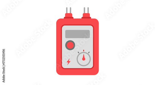 Simplified cartoon illustration of a red electrical tester for diagnostics