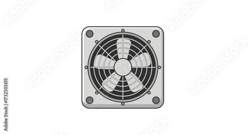 Stylized computer power supply illustration for technical designs