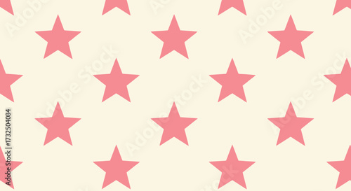 Pink stars on beige background