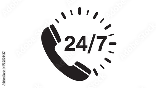 Vector art of 247 customer service icon
