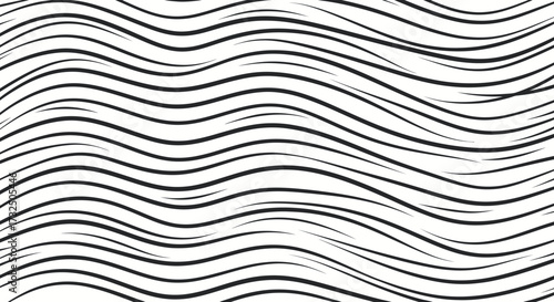 Wavy lines, black on white, create an abstract, rhythmic, and flowing pattern