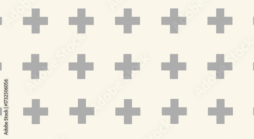 Grid of gray plus signs on a beige backdrop