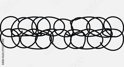 Overlapping black circles on white