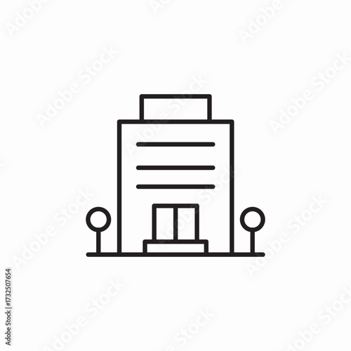 premium building apartment icon sign vector