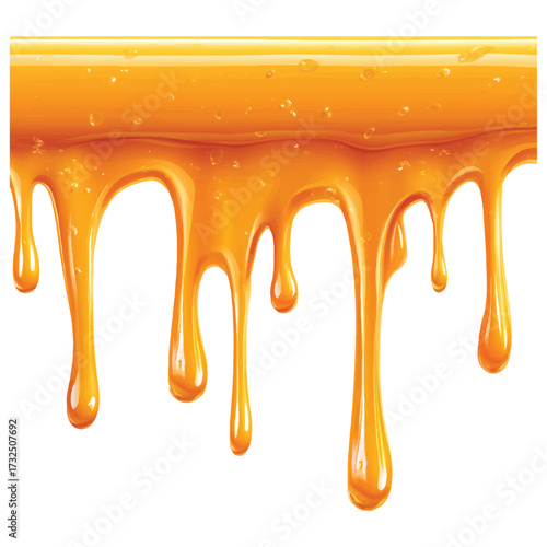 Golden Honey Drips Vector Art Delicious Sweetness Dripping Illustration Perfect for Food Related Projects and Designs with a Clean and Visually Appealing Presentation Vector Graphic