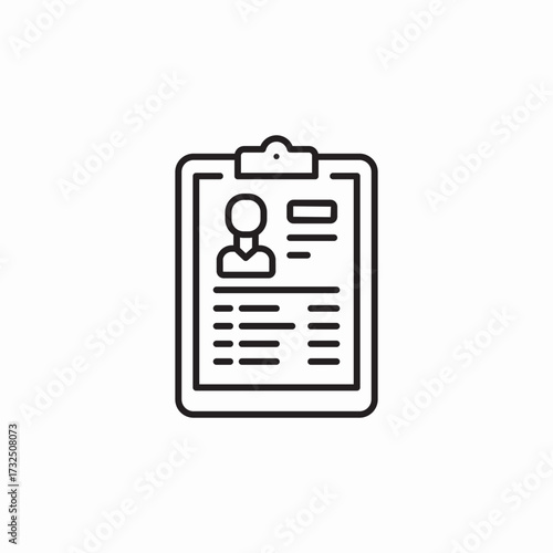 resume clipboard icon sign vector