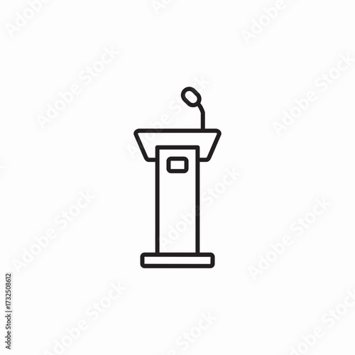 speech podium icon sign vector