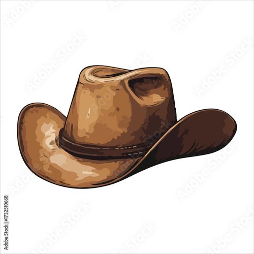 Classic Cowboy Hat Illustration Authentic Western Style Headwear Icon Detailed Design