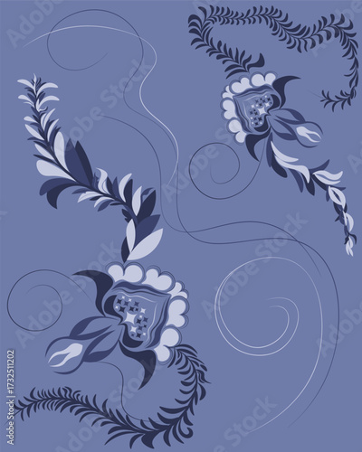 Ethnic patterns mystic deep indigo poster art