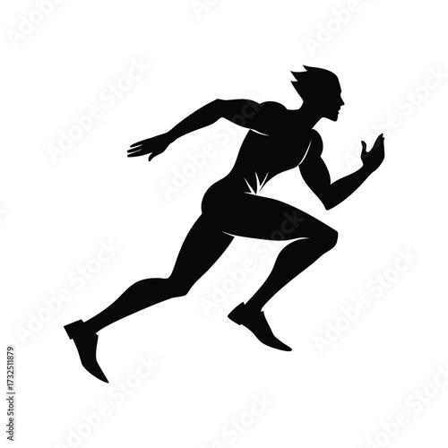 Running Man Silhouette With Dynamic Motion
