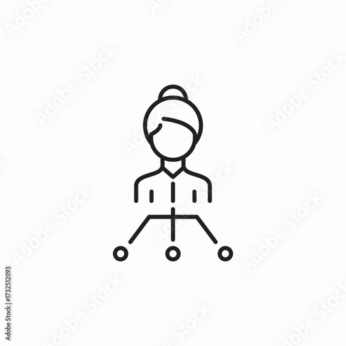 female team leader icon sign vector