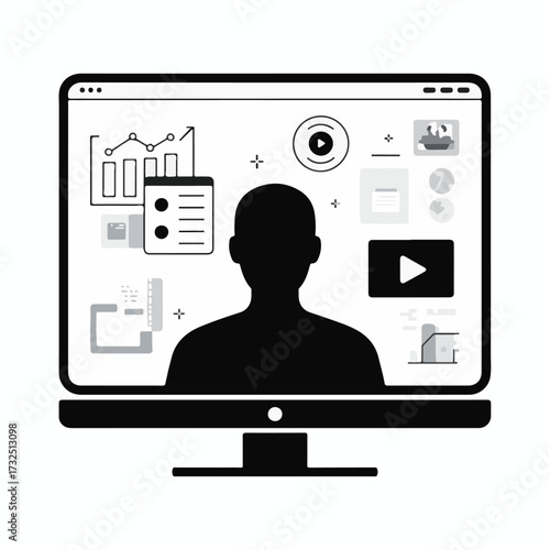 Online Learning, E-Learning, or Remote Education Concept Vector Illustration