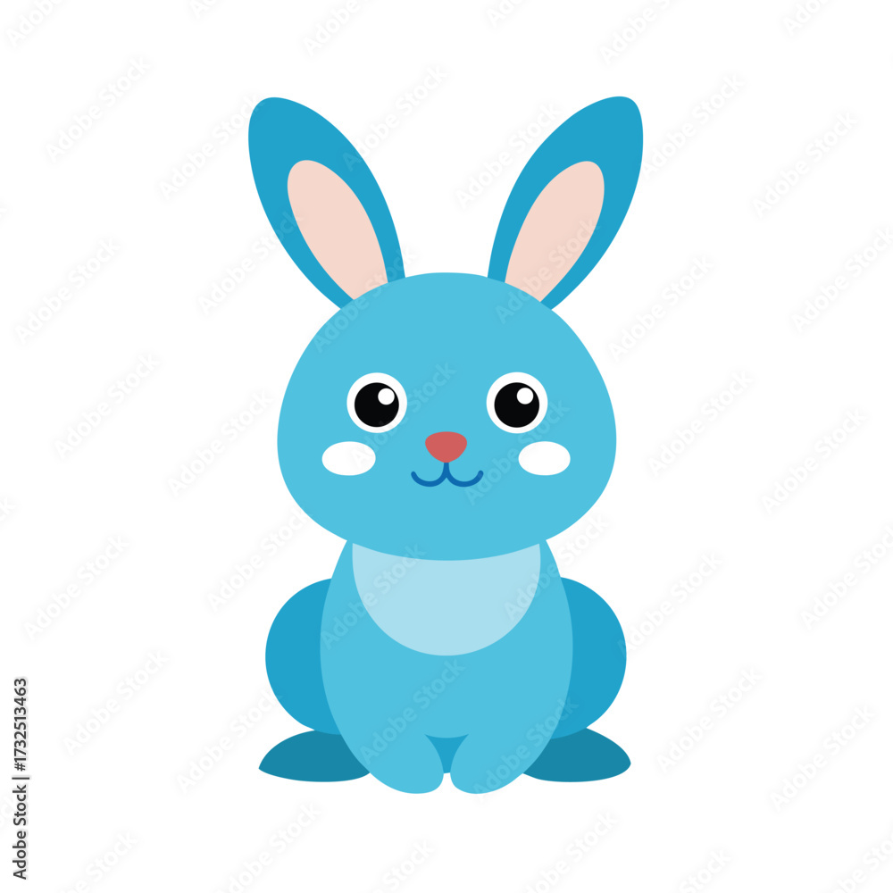Obraz premium Cute Bunny Rabbit Cartoon On White Background