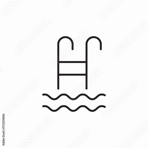 pool ladder icon sign vector