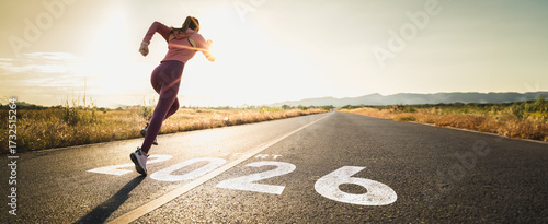 Bild auf Leinwand New year 2026 or start straight concept