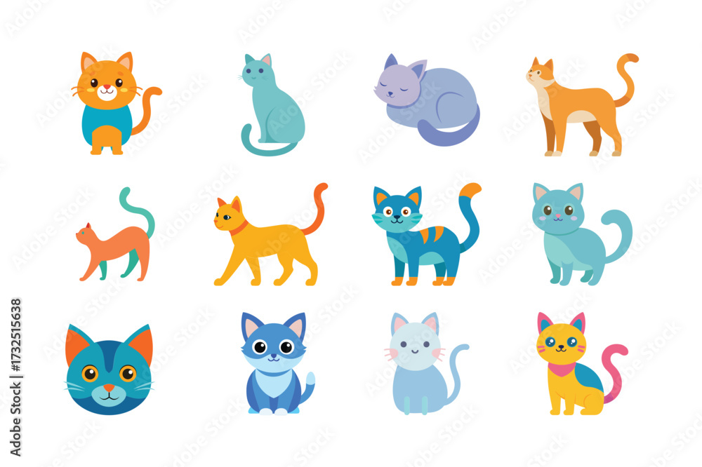 Obraz premium set of funny animals