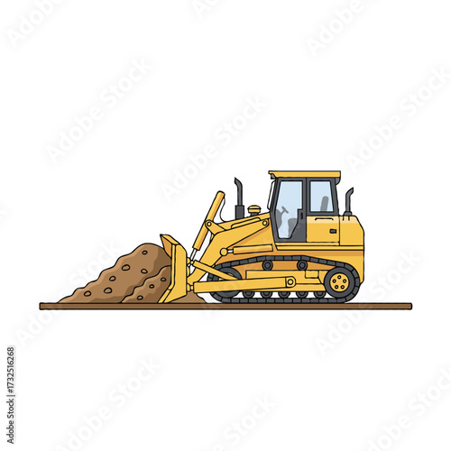 bulldozer isolated on white background