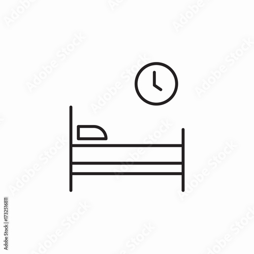 bed sleep time icon sign vector