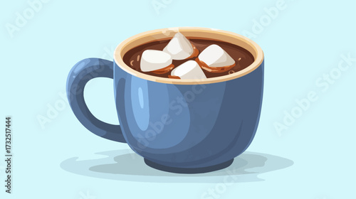 Hot chocolate in blue mug