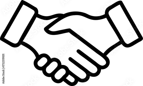 handshake vector icon on white or transparent background. trust or reliable or faith icons items. Stroke icon collections. Editable Stroke icon collection.