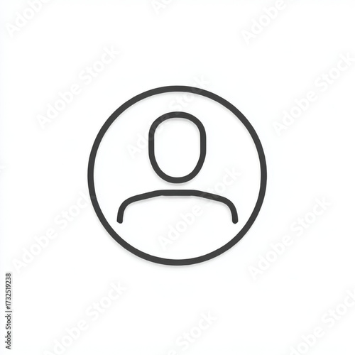 Minimalist User Profile Outline Icon, in black and white, representing account and personal identity