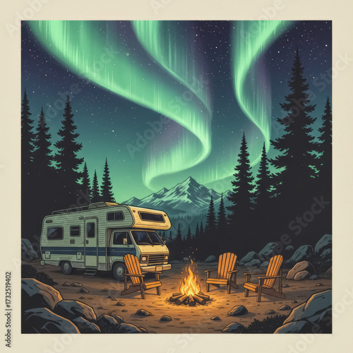 Northern Lights Camper Night
