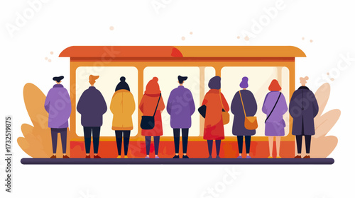 People waiting at bus stop