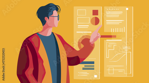 Person presenting data visualization