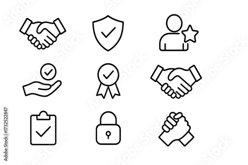Handshake and trust symbols representing partnership and support in business dealings