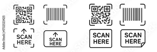 Various types of scan codes displayed on a plain background for easy scanning and identification purposes